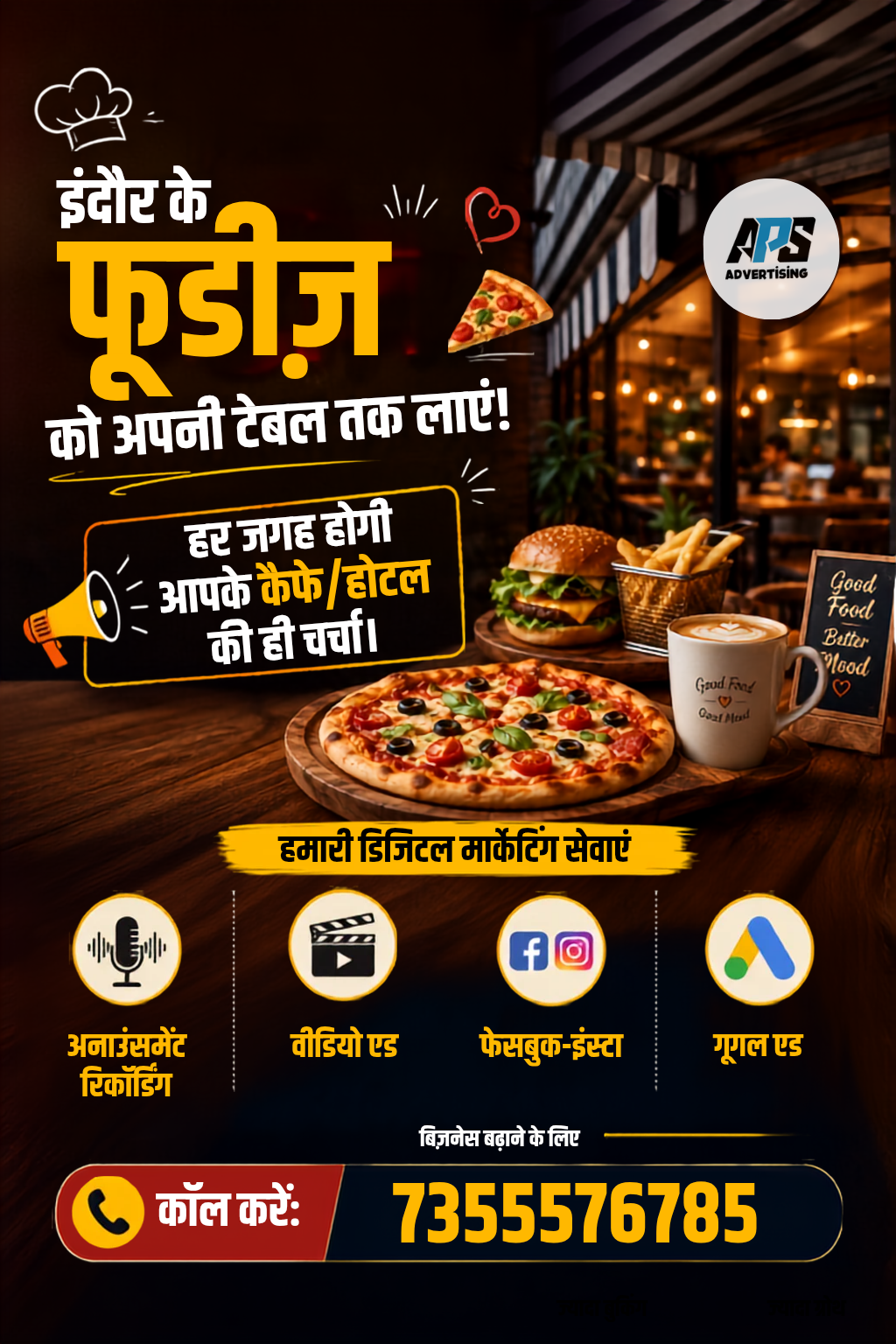 Restaurant promotion poster Indore